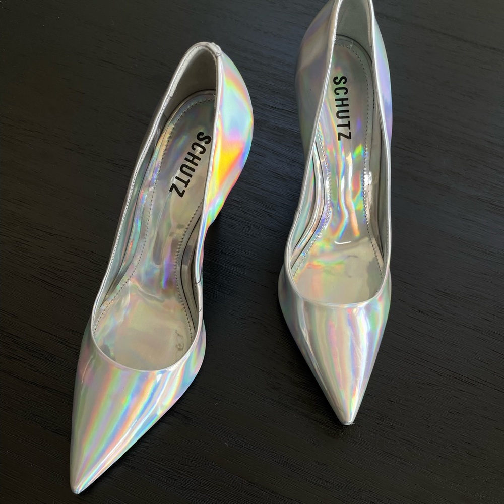 Schutz Lou Iridescent Pointed-Toe Pumps